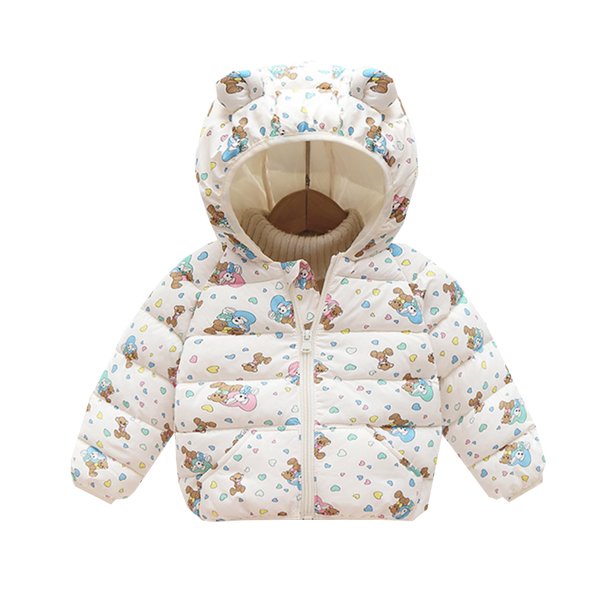 Gibobby Blusas Termicas Dama Abrigos de invierno para niños, chaqueta ligera para niñas, capuchas de de animados, ropa de abrigo infantil (Blanco, 18-24 Meses)