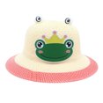 thumbnail image 3 of CUZIBR Stylish Kids Straw Hat Solid Color Fashionable Flower Boater Cap Wide Brim For Children Boys Girls Beach Sun Cap,Watermelon Red,One Size, 3 of 3