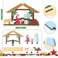 thumbnail image 3 of YOHAVEN Wooden Nativity Set, Easter Manger Creche Scene for Home Display, Tabletop Spring Holiday Decoration, Religious Ornament for Living Room Dining Office, 3 of 7