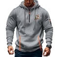 thumbnail image 1 of Sudadera con capucha para hombre, estilo casual, deportivo, de color liso, con cremallera y bolsillo, de manga larga, blusa de poliéster., 1 of 6