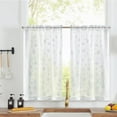 thumbnail image 1 of EcoNesxp White Tulle Curtains Snowflake Kitchen Curtains Snow Layer Curtains 24 Inch Winter Cafe Curtains Modern Small Curtain Rod Pocket Tulle for Bedroom Bathroom RV Light Filter 2 Pieces, 1 of 5