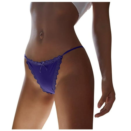 

AOMPMSDX Womens Trendy Lingeries One Piece Ice Silk Seamless Low Waist Lace Ribbon Womens Lingerie