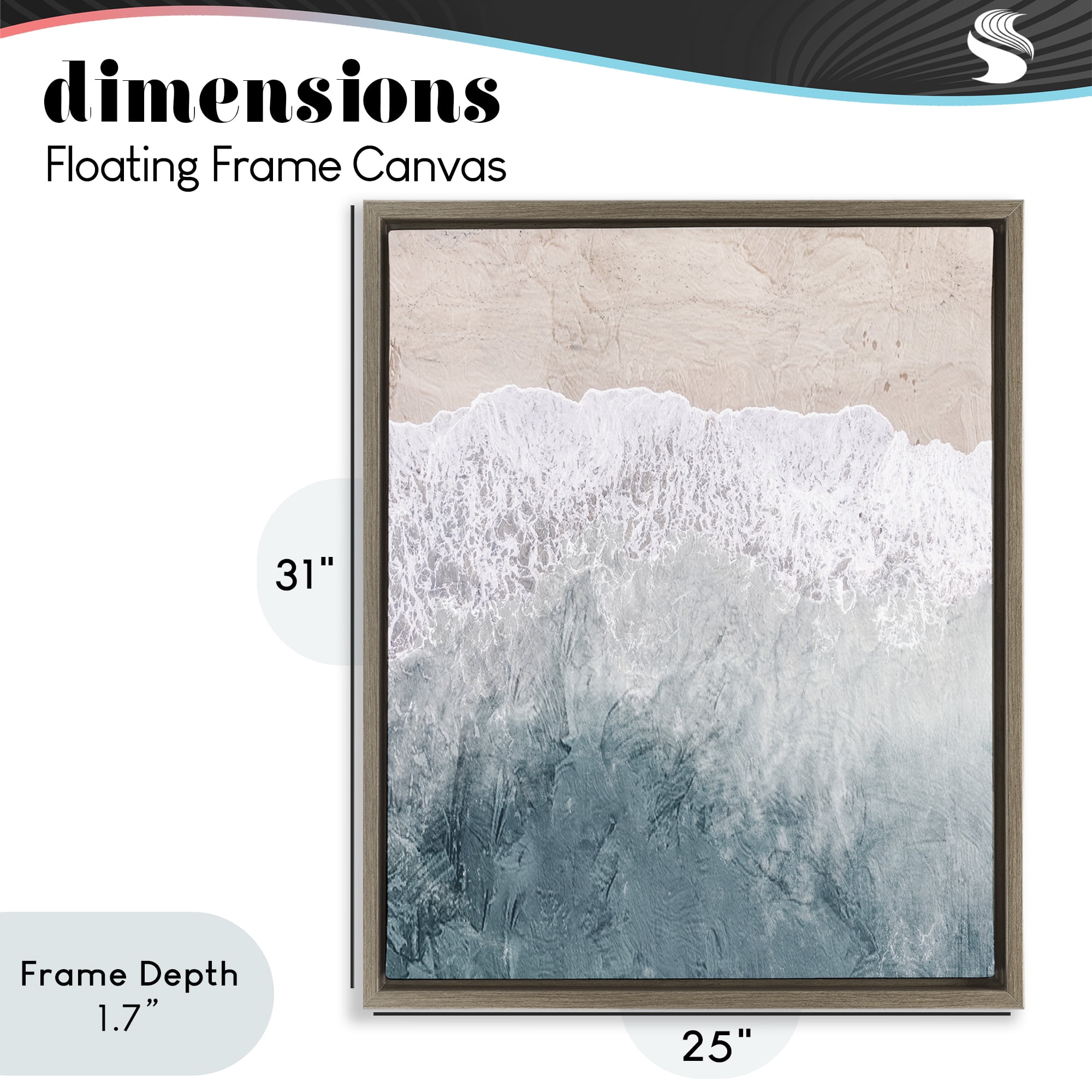 Stupell Industries Beach Top Shore Brown Framed Floater Canvas Wall Art, design by Kim Allen