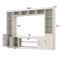 thumbnail image 5 of ChVans 103" Large Farmhouse Wall Unit Entertainment Center with Bookshelves, Storage Shelves & Barn Door Cabinet, Rustic Farmhouse TV Stand Media Console Table for Living Room & Home Theater, 5 of 8