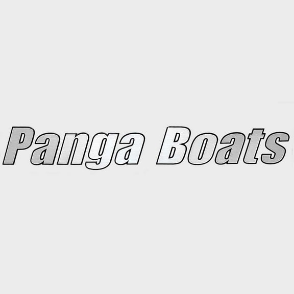 Panga Boat Raised Decal U3675801 | 27 x 3 3/4 Inch Silver Black