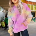 thumbnail image 2 of Mercatoo Oversized Gradient Color Hoodies for Girls Long Sleeve Cotton Pullover Hoodie Sweatshirts Trendy Cute Teen Kids Clothes, 2 of 7