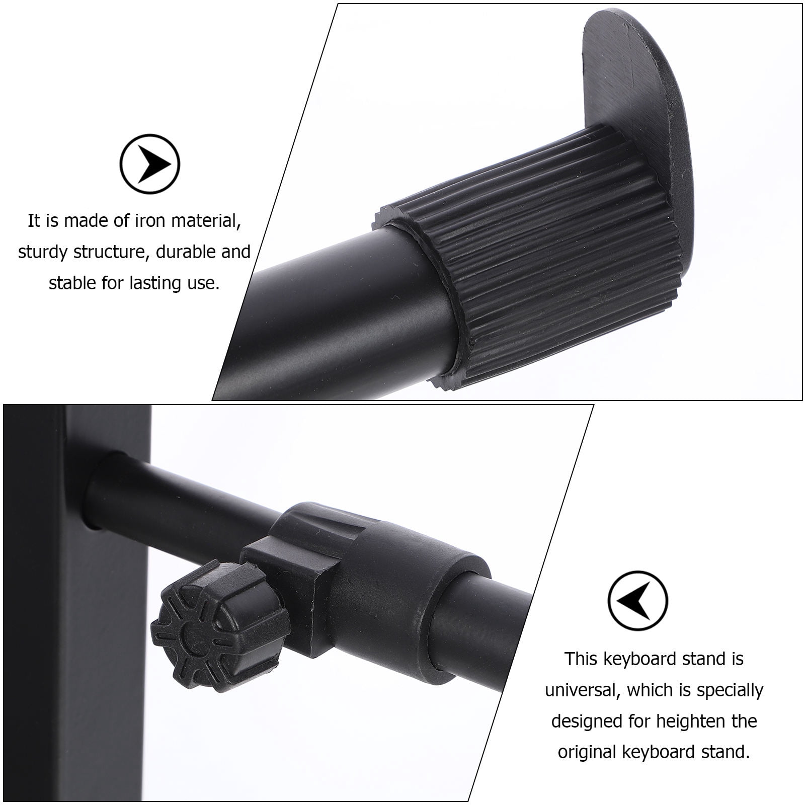 TOYMYTOY Heavy Duty Black Keyboard Stand Rack with Rubber Pads for Electronic Organ