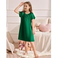 thumbnail image 4 of Arshiner Girls Nightgowns Silk Satin Pajama Dress Short Sleeve Soft Princess Sleepwear, 4 of 5
