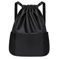thumbnail image 1 of Mochila deportiva con cordón, mochila informal versátil resistente al desgaste, mochila para acampar, viajes, escalada en la calle, vacaciones Negro, 1 of 8