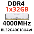 thumbnail image 1 of CrucialBallistix DDR4 32 GB RAM Desktop Memory DIMM for PC, 4000 MHz,BL32G40C18U4W, 1 of 4