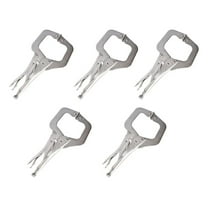 Locking C-Clamps 5Pcs - 11 Inch Welding Vise Grip Pliers Set with Swivel Pads - Heavy Duty Clamps for Metal, Woodworking, Farm & Automotive Projects