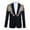 Black, variant on IWRICH Men's Stylish Dinner Tux Dress Blazer Slim Fit Gold Sequin Suit Jacket Sport Coat Black XL