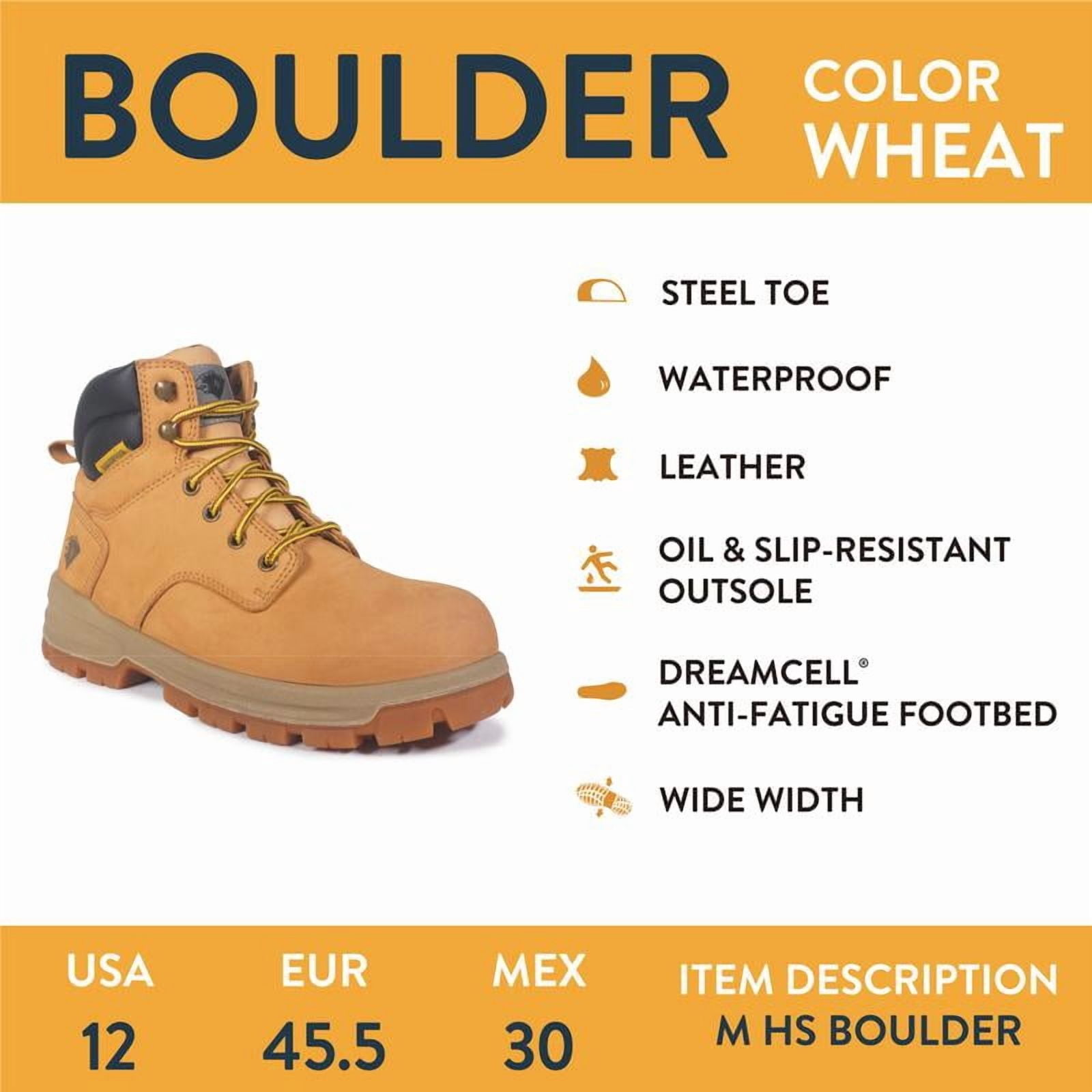 Herman Survivors Men's Boulder Waterproof 6" Steel Toe Work Boots