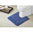 thumbnail image 3 of Better Trends 2 Piece Bathroom Rugs Set 100% Cotton, Soft Tufted Bath Mat, Water Absorbent & Reversible Bath Rug (Blue) Lilly Crochet Collection, 3 of 7