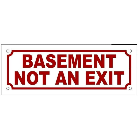 BASEMENT NOT AN EXIT SIGN ( ALUMINIUM !!! SIZE 3 x 8 )