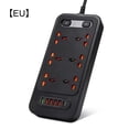 thumbnail image 4 of Sidaley Tira de tomacorrientes universal de 6 vías con puertos USB, enchufes eléctricos multifuncionales ignífugos, oficina, escuela, apartamento Electrónica  enchufe de la UE negro, 4 of 6