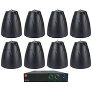 JBL CSA 280Z Commercial Amplifier+(8) Black 6.5" 70V Hanging Pendant Speakers