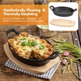 thumbnail image 4 of Daluvenix Cast Iron Pan with Handle, Teppanyaki Grill Plate with Wood Tray for BBQ Tray, Barbecue Griddle Steak Plate for Restaurant and Home Cooking, 4packs, 4 of 8