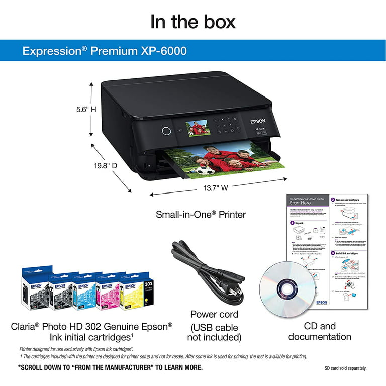Gooey tolv forsinke Epson Expression Premium XP-6000 Wireless Color Photo Printer with Scanner  & Copier and Fax - Walmart.com
