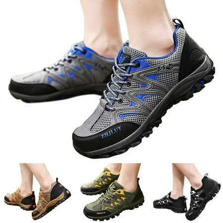 

LYCAQL Men Shoes Fashion Spring And Summer Men Sports Shoes Thick Soles Non Slip Hiking Shoes Mesh Breathable Lace Up Sneaker Men 13 (AG 11)