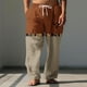thumbnail image 1 of Pantalones largos para hombre, cintura elástica, transpirables, cómodos, suaves, informales, de playa, de poliéster., 1 of 5