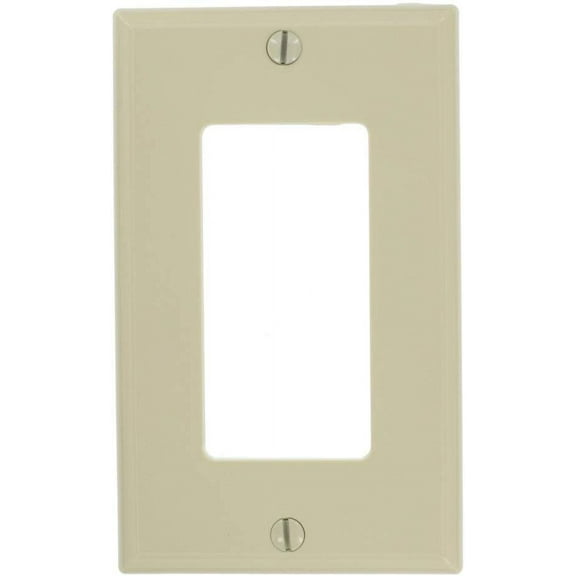 Leviton 80401-NI 1-Gang Decora/GFCI Device Wallplate, Standard Size, Thermoplastic Nylon, Device Mount, Ivory