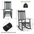 thumbnail image 5 of Zimtown Square Wood Indoor & Outdoor Rounded Armrest Rocking Chair, Black, 5 of 10