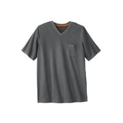 Boulder Creek By Kingsize Men's Big & Tall Heavyweight Pocket V-Neck Tee