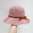 thumbnail image 4 of Women Knitted Bucket Sun‑Hat With Bow‑Knot Strap UV Protection Wide Brim Elegant Summer Sun Hat Packable Breathable Outdoor Travel Beach Head‑Accessory, 4 of 4