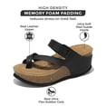 thumbnail image 2 of Project Cloud 100% Genuine Leather Platform Sandals Women - Memory Foam Womens Sandals & Slippers Beach Essentials - Wedge sandals for Women with Straps - Gifts for Women (Mojito, Black, 12), 2 of 2