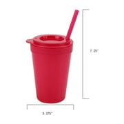 Your Zone 4-Pack Plastic 15-Ounce Capacity Tumbler Set with Lid and Straw, Multi-Colored