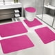 thumbnail image 1 of Juego de alfombras de baño de espuma, con forro polar grueso y suave, absorbentes y lavables a máquina, con base antideslizante para mayor seguridad en la ducha (rosa)., 1 of 8