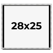 28x25 Frame Brushed Silver Solid Wood Picture Frame | 0.75 Inch Moulding Width | Rabbet Depth 0.75