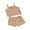 Khaki, variant on Suealasg Little Girl Summer 2Pcs Outfits Set Clothes 1T 2T 3T 4T 5T Kids Girl Sleeveless Solid Color Cami Tops and Shorts Beach Party Clothing for Children Girls