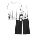 thumbnail image 1 of Conjuntos Cortos para las Mujeres Florales sin Mangas Delantera Corta Espalda Larga Y Pantalones, Conjunto Casual de Moda, 1 of 4