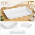 thumbnail image 6 of Plastic Serving Tray, Melamine Tray, Outdoor Serving Tray, -Safe Vanity Tray, 15X11X1.5 Inch 1-Pack White Shallow Rectangular Tray with Included 1Pc Storage Pouch, Microwavable, 6 of 9