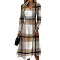 thumbnail image 2 of Summer Dresses for Women Long Sleeve V Neck Wrap Crossover Wedding Dresses Casual Vacation Dress Trendy Lightweight Breathable Dress, 2 of 6