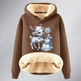 thumbnail image 2 of Christmas Cute Reindeer Hoodies for Women 2025 Long Sleeve Heavyweight Hooded Sweatshirt Pullover Tops, 2 of 4