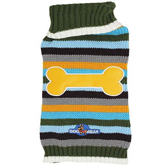 Dog Sweater Knitted Pullover Warm Winter Clothing Colorful Stripes Small Breeds