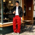 thumbnail image 3 of Dwellite Mens Baggy Sweatpants Fall Winter Casual Wide Leg Sweat Pants Athletic Gym Cargo Sweatpants with Pockets 2026 Red M, 3 of 9