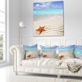 thumbnail image 3 of Designart Brown Starfish on Caribbean Beach - Seascape Throw Pillow - 16x16, 3 of 5