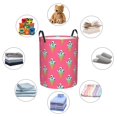 thumbnail image 2 of Funny Ice Cream Print Pink Laundry Basket with Handles - Freestanding Laundry Hamper Stands Up Well, Easy Storage Clothes Hamper in Laundry Room Bedroom Bathroom College Dorm, 2 of 5
