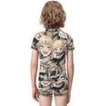 thumbnail image 3 of Himiko Toga Boys Rash Guard Set 2 Piece Swimsuits Short Sleeve Bathing Suits with Trunks, 3 of 7