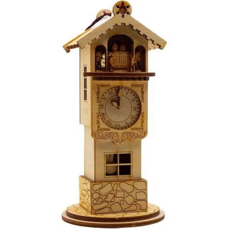 Clock Tower Wooden Ornanment Cottage