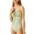 thumbnail image 5 of Biekopu Women Summer Monokini Swimsuit, Spaghetti Strap Tie-up Front Printed Bodycon Bathing Suit, 5 of 6