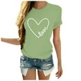 thumbnail image 5 of T-shirt Décontracté à Manches Courtes Col Rond Imprimé Lettre en Forme de Cœur pour Femmes pour la Saint-Valentin, 5 of 5