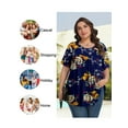 thumbnail image 6 of Fantaslook Womens Plus Size Tops Tunic Short Sleeve Shirts Floral Blouses Loose Summer Tops, 6 of 6