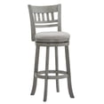thumbnail image 2 of Weston Home Shapel Lattice Back 29"H Swivel Bar Stool, Antique Grey Finish, Grey Linen, 2 of 7