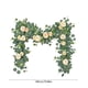 thumbnail image 3 of Guirnalda artificial de 1,8 m con flores, 7 rosas blancas, guirnalda floral para centro de mesa de boda, fiesta, decoración de camino de mesa, 3 of 6