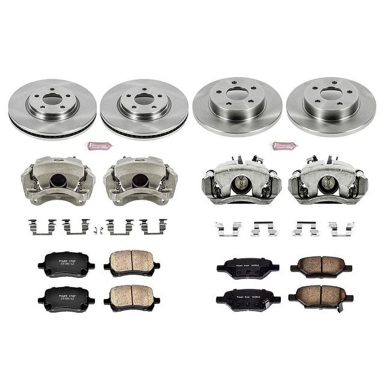 PowerStop Front and Rear Stock Replacement Brake Pad and Rotor Kit with Calipers Fits: CHEVROLET PONTIAC Select Models KCOE2731